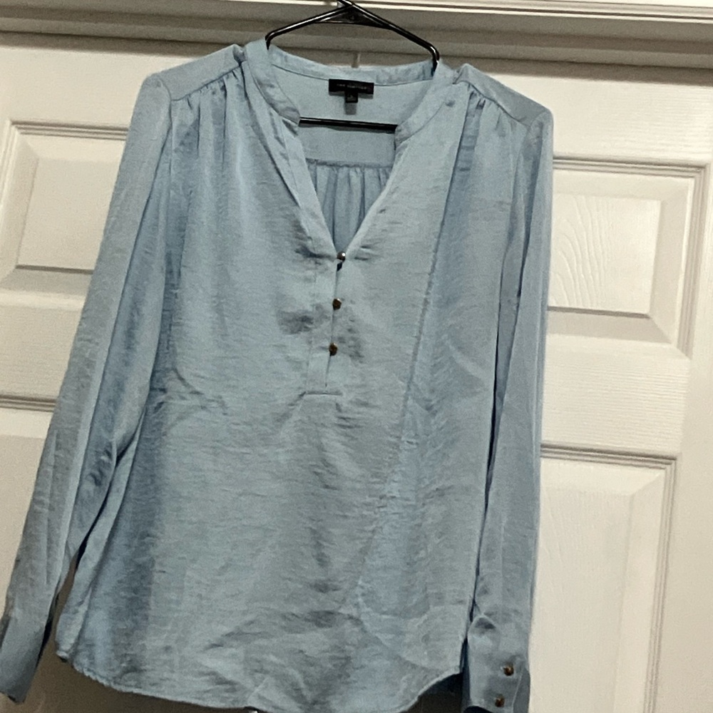 The Limited Light Blue Long-Sleeve Henley Top